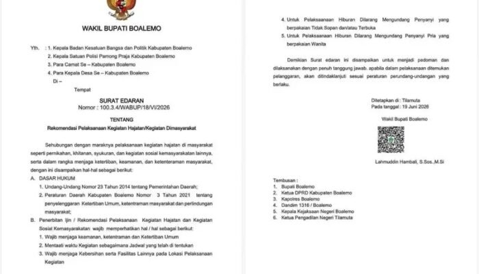Boalemo Larang Penyanyi Berpakaian Terbuka dan Pria Berpakaian Wanita di Panggung, Gelombang Penertiban Menguat di Gorontalo
