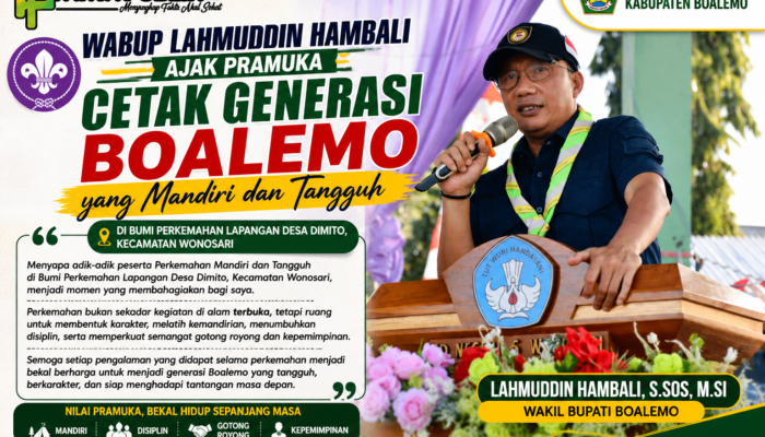 Wabup Lahmuddin Hambali Ajak Pramuka Cetak Generasi Boalemo Yang Mandiri Dan Tangguh