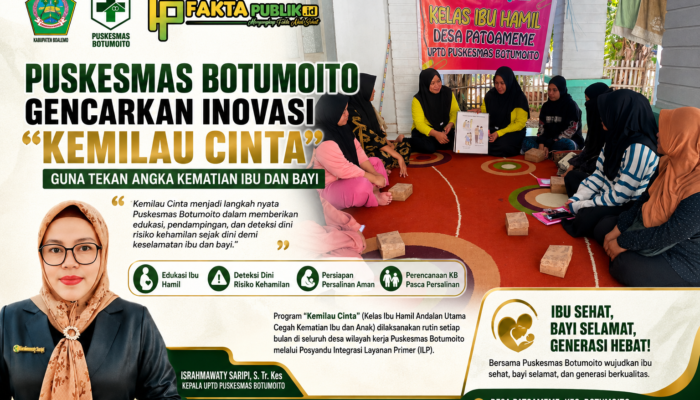 Puskesmas Botumoito Gencarkan Inovasi Kemilau Cinta,Guna Tekan Angka Kematian Ibu dan Bayi