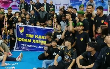 Karateka Kodam XIII/Merdeka Asal Boalemo Tampil Ganas, Raih Juara Umum Kajati Sulut Cup V